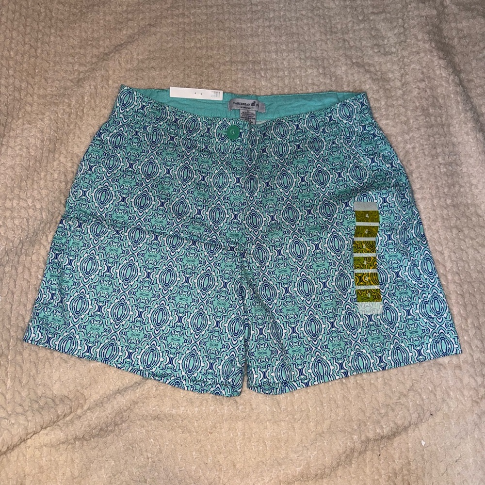 Caribbean Blue Shorts with Modern Design